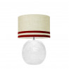 1709 -  Lamp and Svel Toasted Linen Shade with velvet stripes (56cm height)