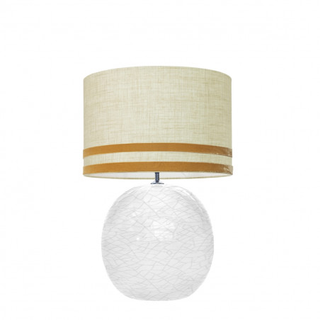 1709 -  Lamp and Svel Toasted Linen Shade with velvet stripes (56cm height)