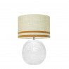 1709 -  Lamp and Svel Toasted Linen Shade with velvet stripes (56cm height)