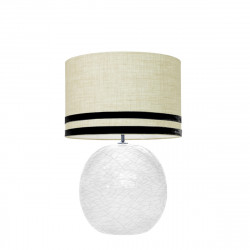 1709 -  Lamp and Svel Toasted Linen Shade with velvet stripes (56cm height)