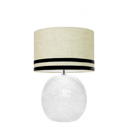 1709 - Lamp and Svel Toasted Linen Shade with velvet stripes (56cm height)