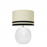 1709 -  Lamp and Svel Toasted Linen Shade with velvet stripes (56cm height)