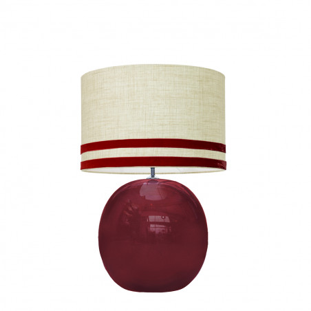 1709 - Lamp and Svel Toasted Linen Shade with velvet stripes (56cm height)