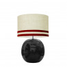 1709 -  Lamp and Svel Toasted Linen Shade with velvet stripes (56cm height)