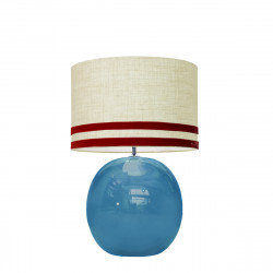 1709 -  Lamp and Svel Toasted Linen Shade with velvet stripes (56cm height)