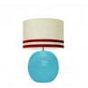 1709 -  Lamp and Svel Toasted Linen Shade with velvet stripes (56cm height)