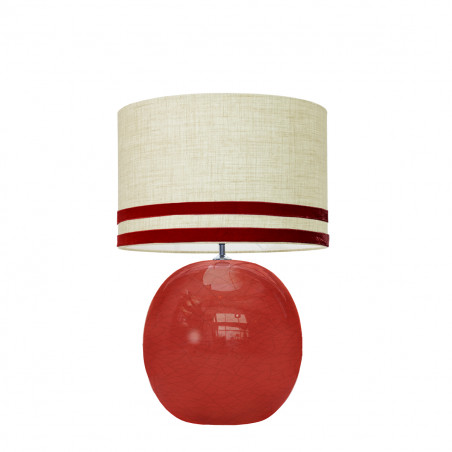 1709 - Lamp and Svel Toasted Linen Shade with velvet stripes (56cm height)