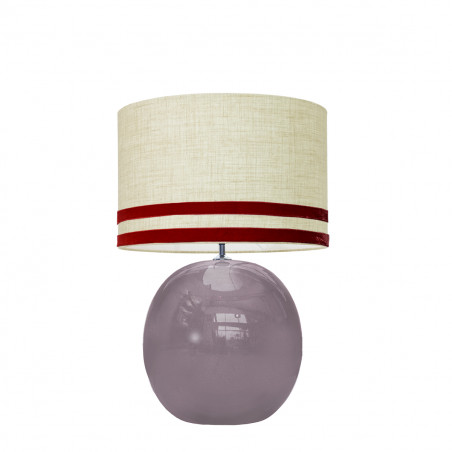 1709 - Lamp and Svel Toasted Linen Shade with velvet stripes (56cm height)