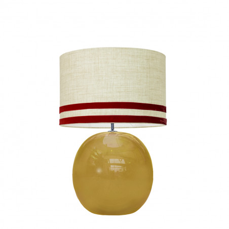 1709 - Lamp and Svel Toasted Linen Shade with velvet stripes (56cm height)