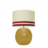 1709 -  Lamp and Svel Toasted Linen Shade with velvet stripes (56cm height)