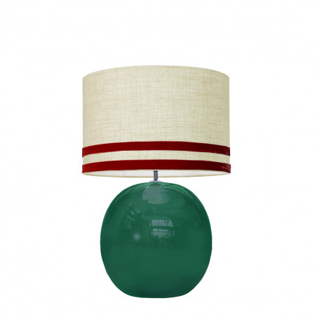 1709 - Lamp and Svel Toasted Linen Shade with velvet stripes (56cm height)