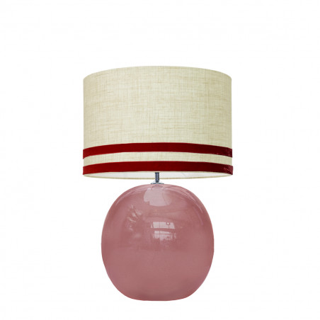 1709 - Lamp and Svel Toasted Linen Shade with velvet stripes (56cm height)