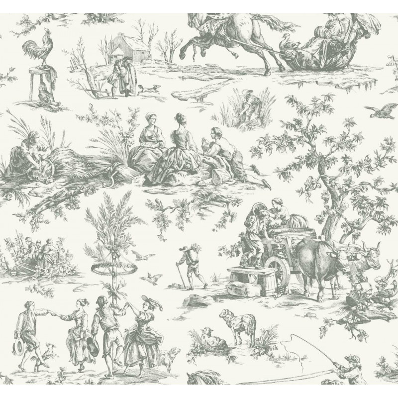 Bucolic Toile - Steel A00037